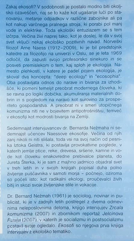 INTERVJUJI: EKOSOFI, Bernard Nežmah