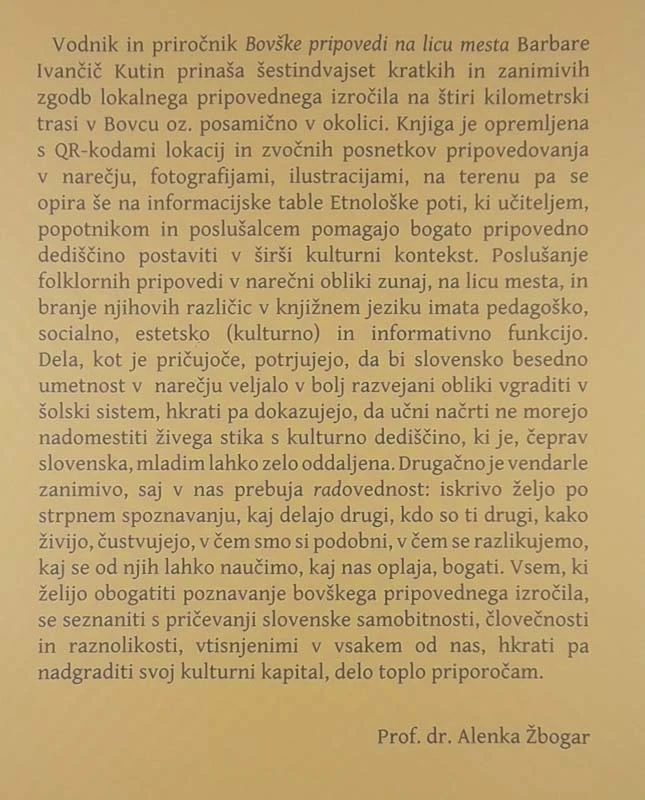 BOVŠKE PRIPOVEDI NA LICU MESTA, Barbara Ivančič Kutin