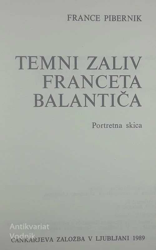 TEMNI ZALIV FRANCETA BALANTIČA, France Pibernik