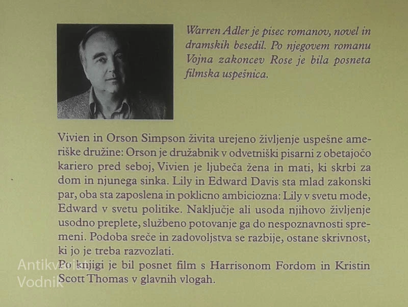 NEMIRNA SRCA, Warren Adler
