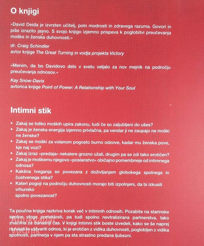 TRENING INTIMNOSTI IN VEČNE LJUBEZNI, David Deida