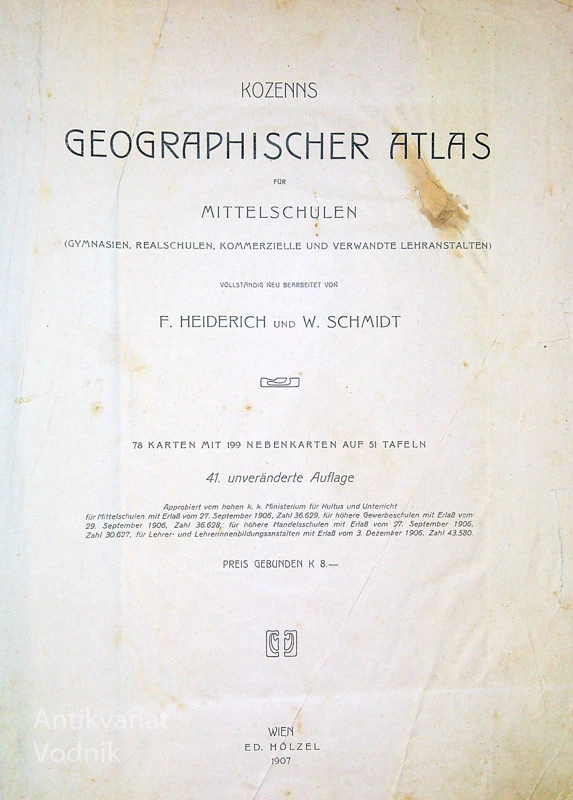KOZZENS GEOGRAPHISCHER ATLAS FÜR MITTELSCHULEN