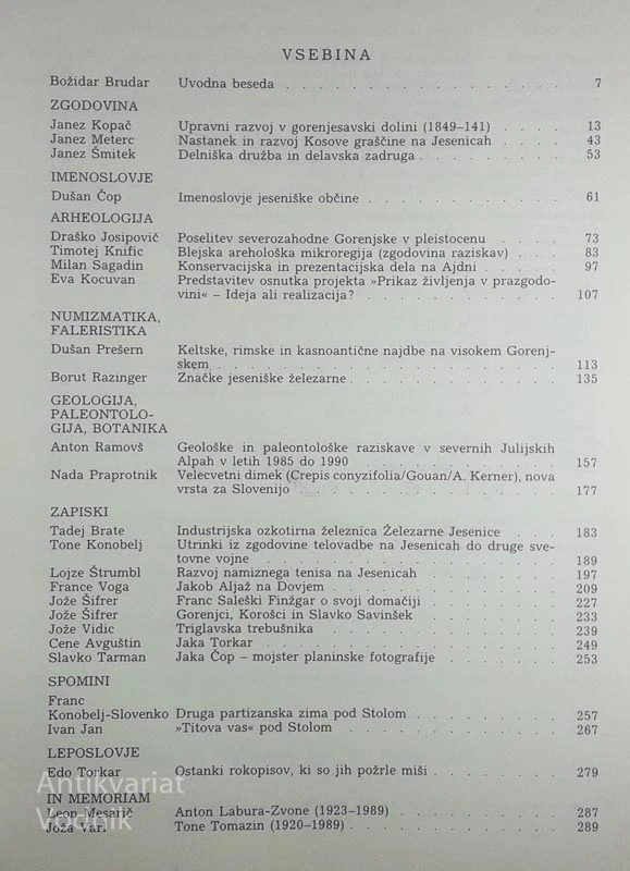 JEKLO IN LJUDJE; JESENIŠKI ZBORNIK  VI, več avtorjev