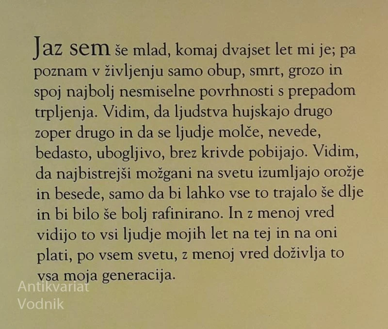 Erich M. Remarque, NA ZAHODU NIČ NOVEGA, prevod Janko Moder