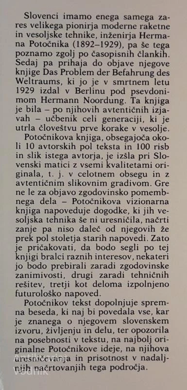 PROBLEM VOŽNJE PO VESOLJU, Herman Potočnik