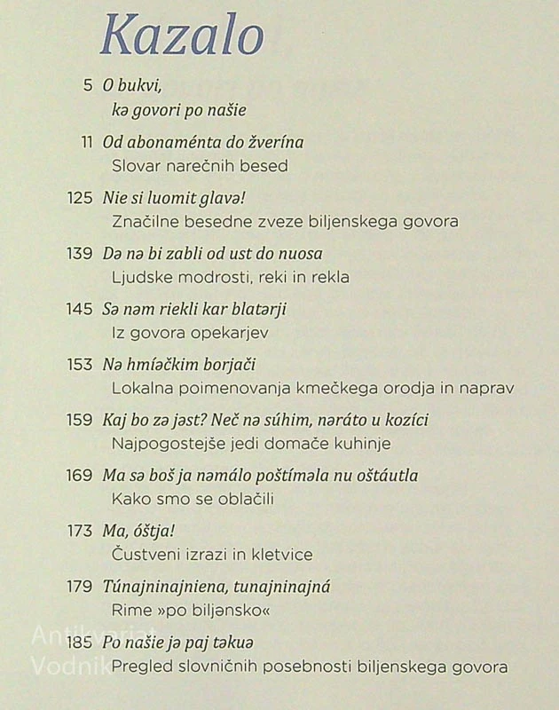 MA TI POVIEM JIEST; KRAJEVNI GOVORI BILJ V XX. STOLETJU