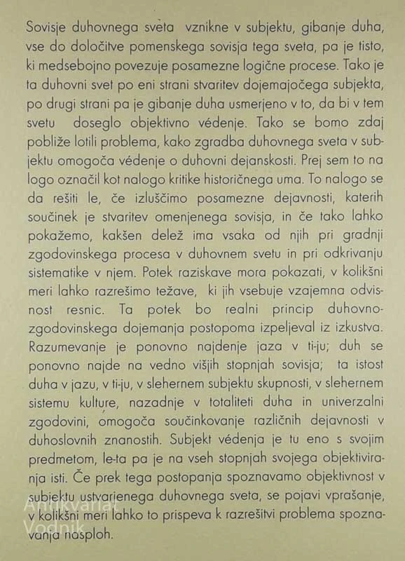 ZGRADBA ZGODOVINSKEGA SVETA V DUHOSLOVNIH ZNANOSTIH, Wilhelm Dilthey