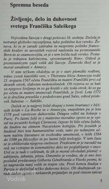 TEOTIM ALI RAZPRAVA O LJUBEZNI DO BOGA, Sv. Frančišek Saleški
