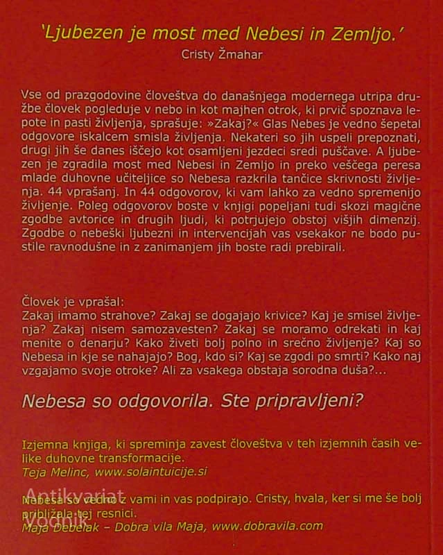 NEBESA ODGOVARJAJO, Cristy Žmahar