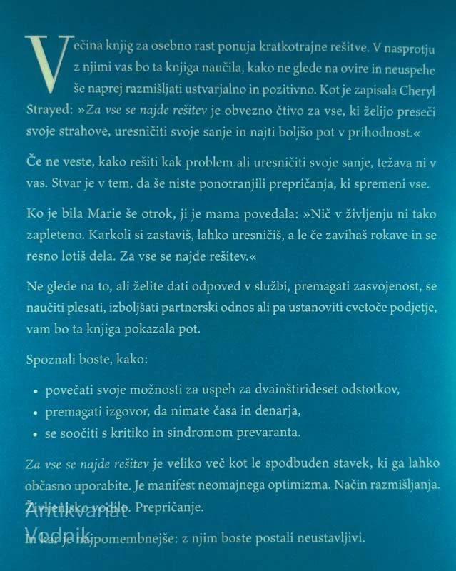 ZA VSE SE NAJDE REŠITEV, Marie Forleo