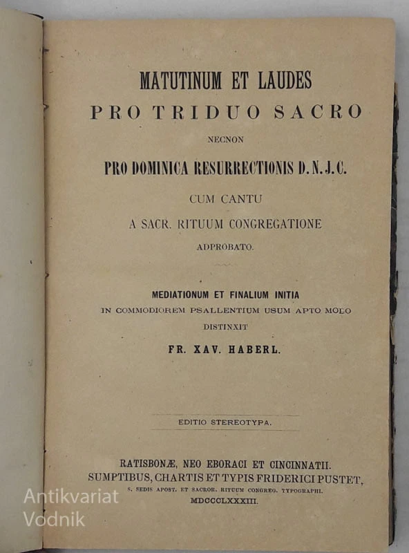 MATUTINUM ET LAUDES pro triduo sacro