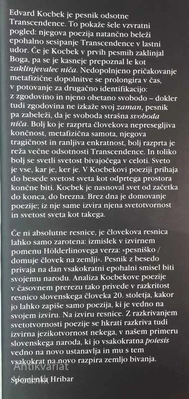 Spomenka Hribar, SVETOTVORNOST POEZIJE