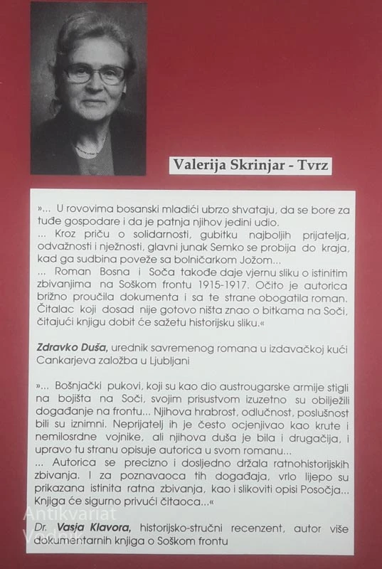 BOSNA I SOČA; BOSANCI NA SOŠKOM FRONTU 1915-1917, Valerija Skrinjar – Tvrz