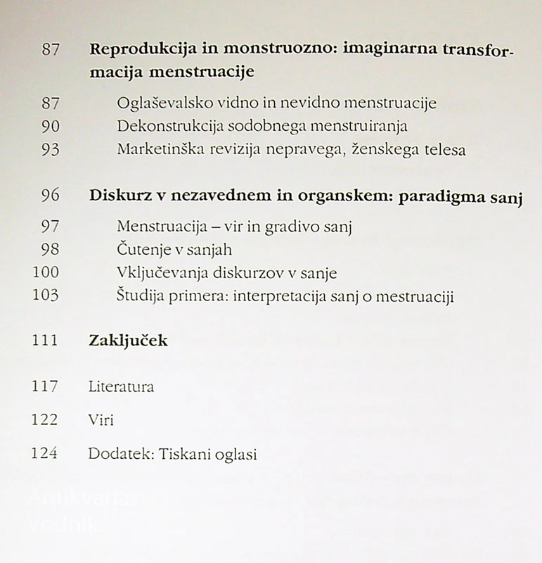 O MENSTRUACIJI; TELO V DISKURZU, DISKURZ V TELESU, Renata Šribar
