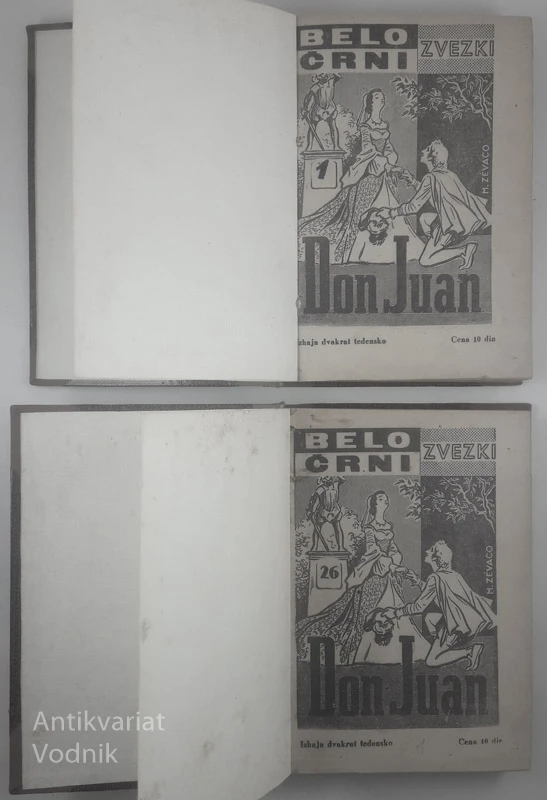 DON JUAN, M. Zévaco (1. – 2. knjiga, črno-beli zvezki)