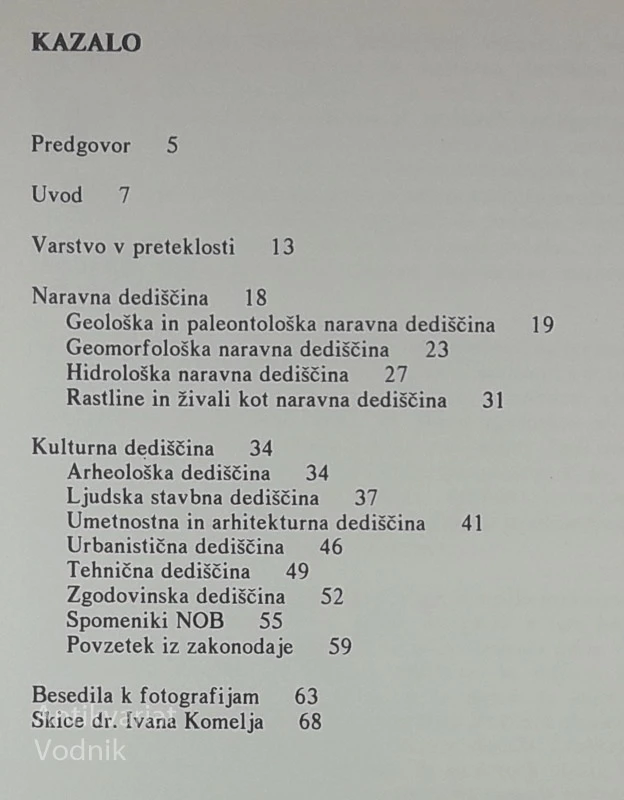 VARSTVO NAŠE DEDIŠČINE, Ivan Curk, Matjaž Puc
