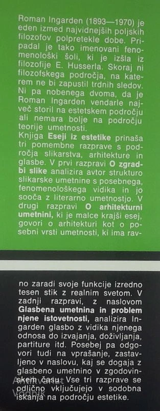 ESEJI IZ ESTETIKE, Roman Ingarden