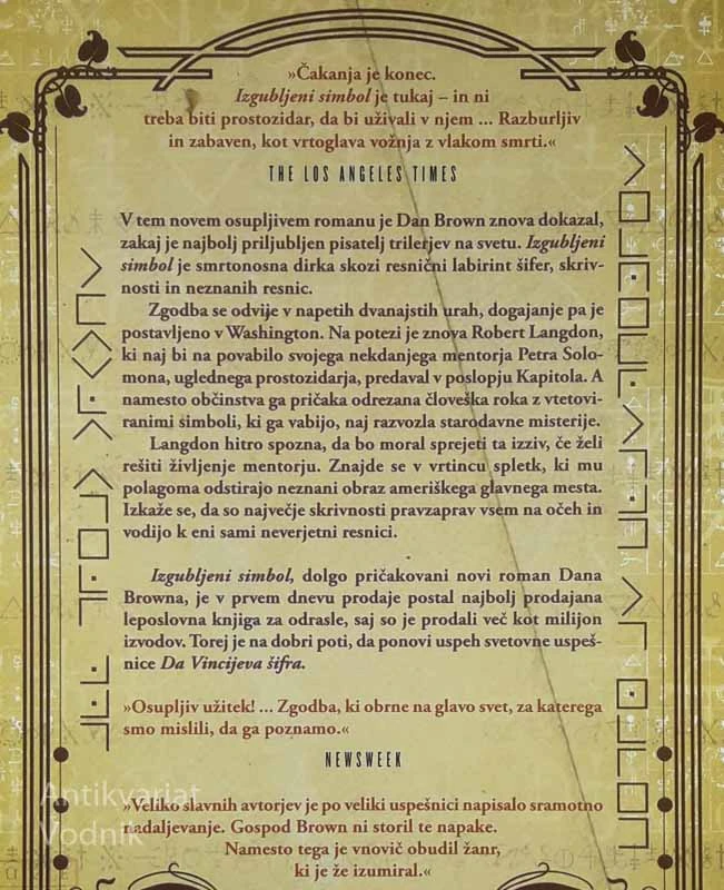 IZGUBLJENI SIMBOL, Dan Brown