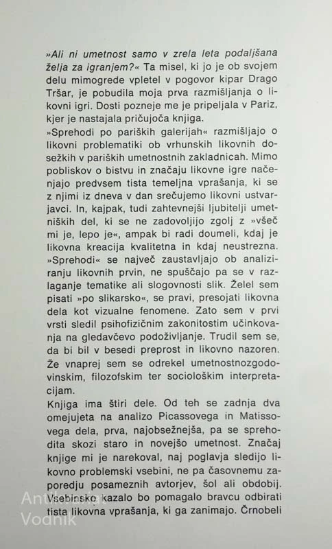 SPREHOD PO PARIŠKIH GALERIJAH, Marijan Tršar