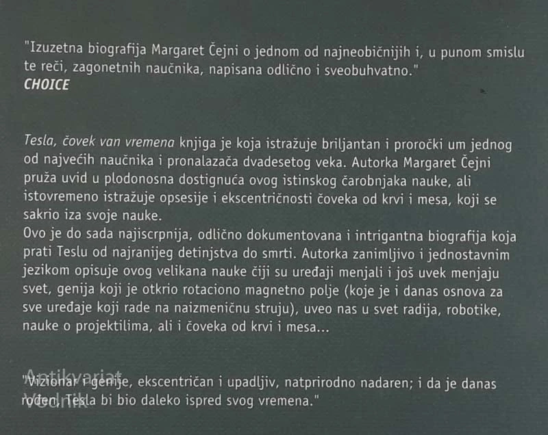 TESLA, ČLOVEK VAN VREMENA, Margaret Čejni