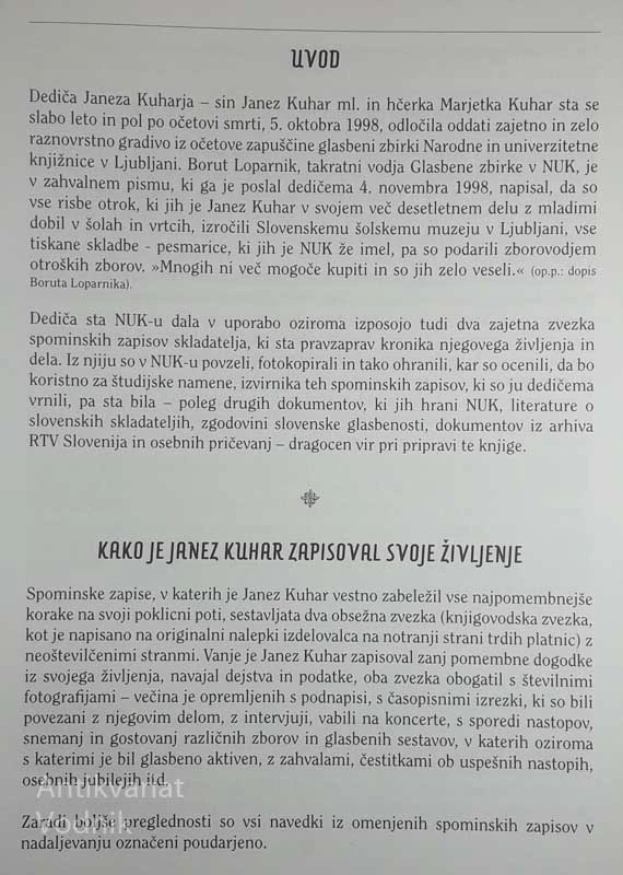 JANEZ KUHAR V OBJEMU VIOLINSKEGA KLJUČA, Dušica Herman