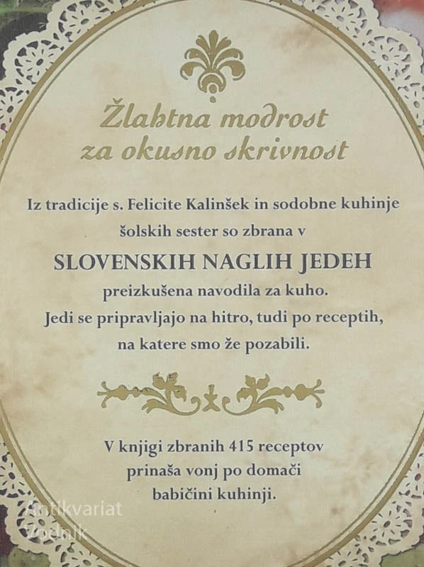 SLOVENSKE NAGLE JEDI, po s. Feliciti Kalinšek