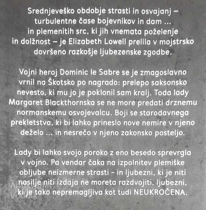 NEUKROČENA, Elizabeth Lowell
