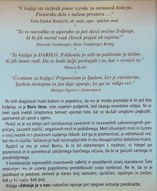 ZDRAVJE JE V NAS, Boris Vene