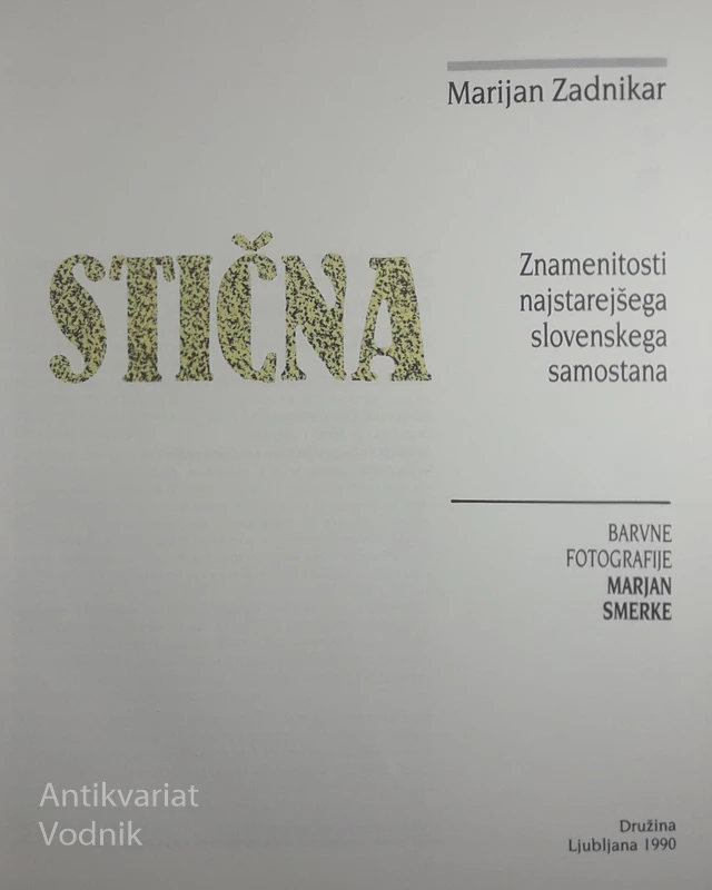 STIČNA, Marijan Zadnikar