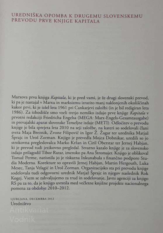 Karl Marx, KAPITAL I., Kritika politične ekonomije