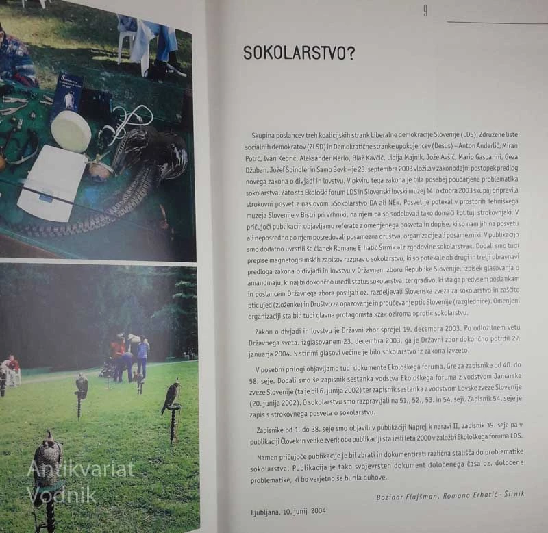 SOKOLARSTVO DA ALI NE, Božidar Flajšman in Romana Erhatič – Širnik