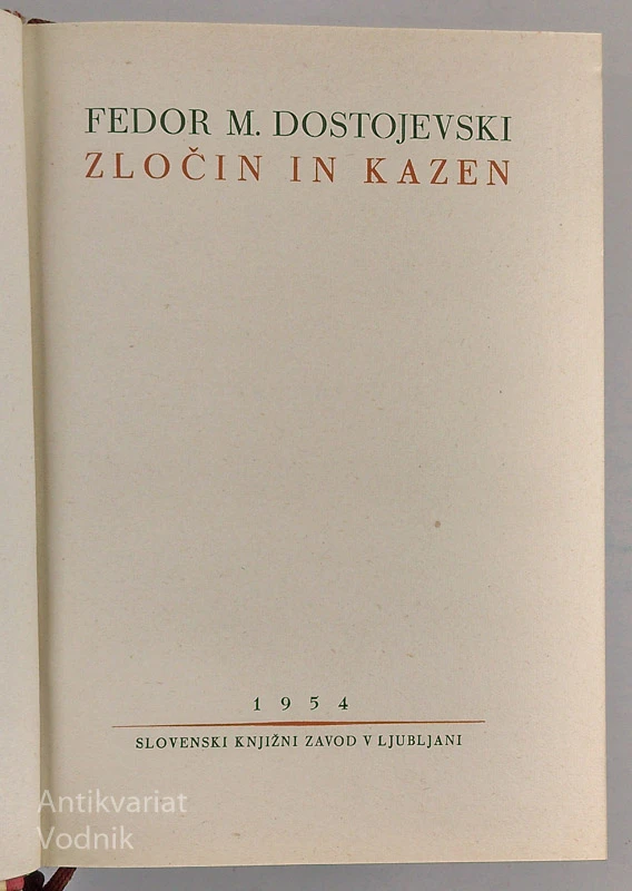 ZLOČIN IN KAZEN, Dostojevski
