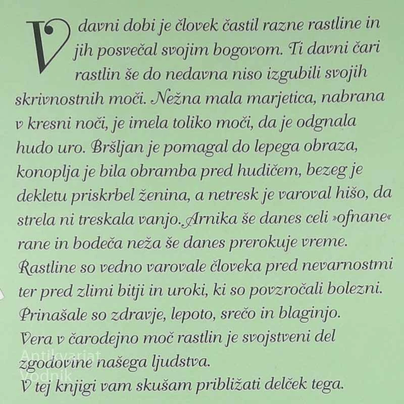 ČAR RASTLIN; V SLOVENSKEM LJUDSKEM IZROČILU, Dušica Kunaver in Mojca Čadež