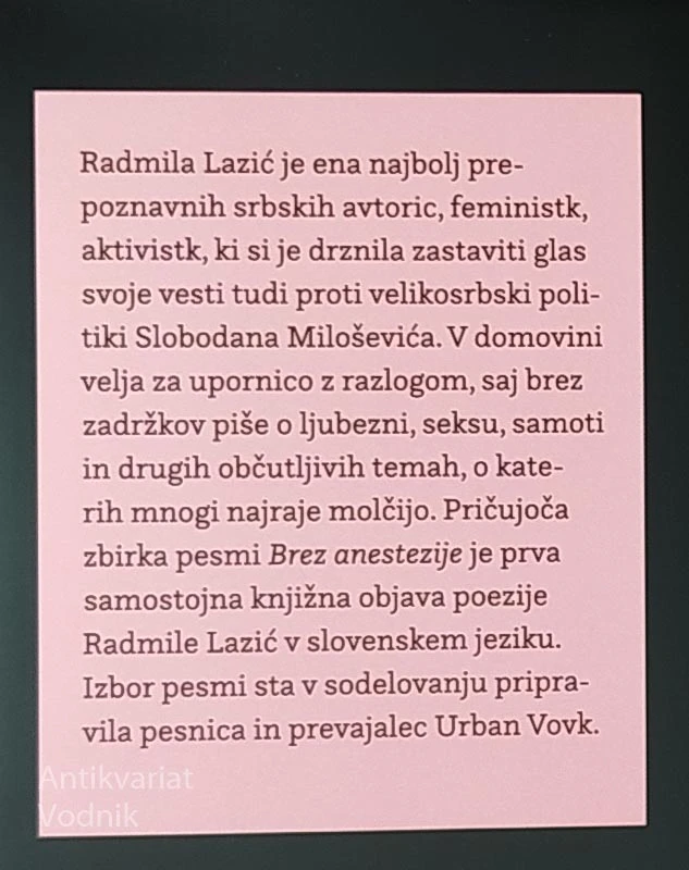 BREZ ANASTEZIJE, Radmila Lazić