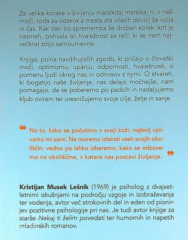 MAJHNI KORAKI ZA LEPŠE DNI, Kristijan Musek Lešnik