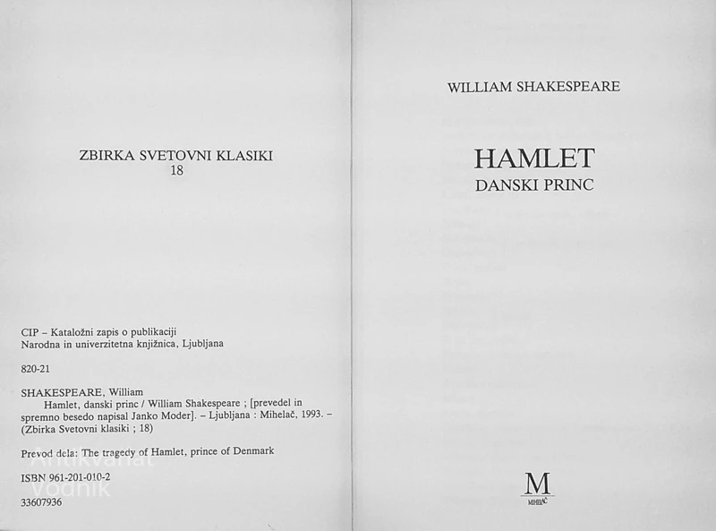 HAMLET; DANSKI PRINC, William Shakespeare