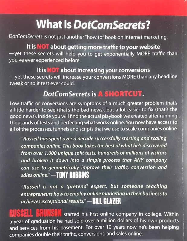 DOTCOM SECRETS, THE UNDERGROUND PLAYBOOK FOR GROWING YOUR COMPANY ONLINE…, Russell Brunson