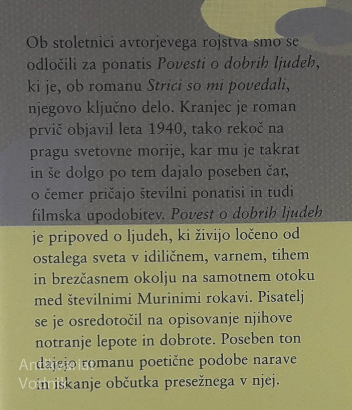 POVEST O DOBRIH LJUDEH, Miško Kranjec