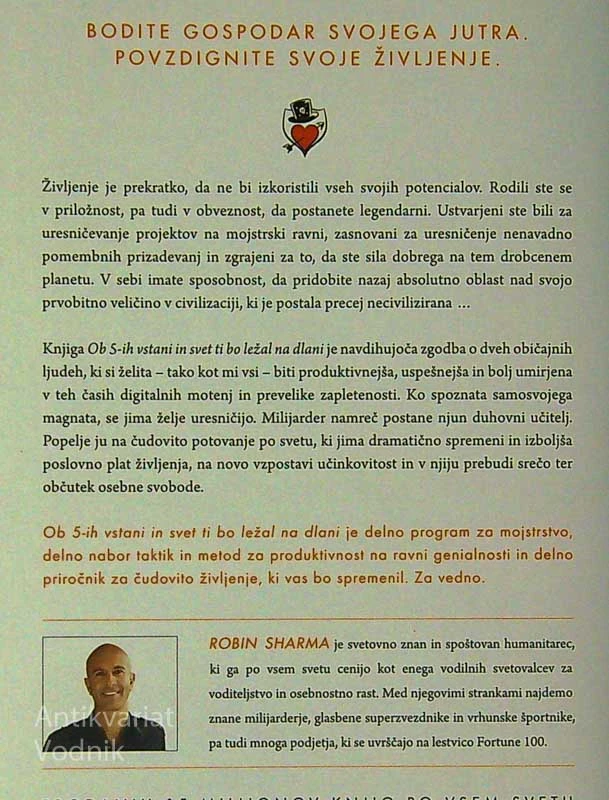 OB 5-IH VSTANI IN SVET TI BO LEŽAL NA DLANI, Robin Sharma