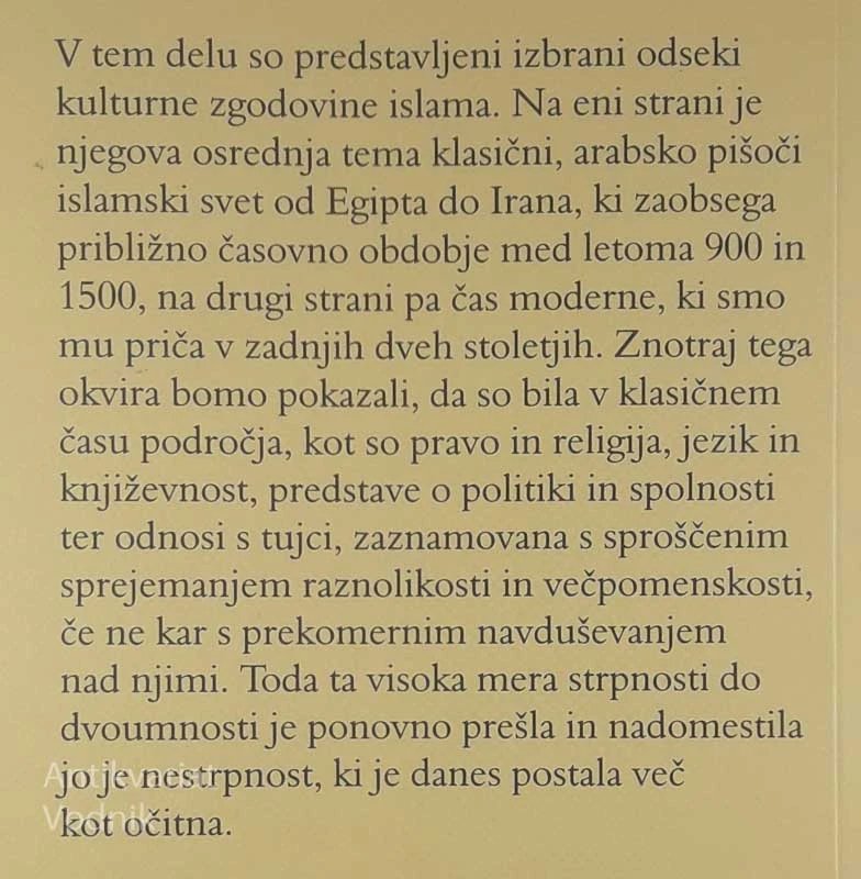 KULTURA DVOUMNOSTI : DRUGAČNA ZGODOVINA ISLAMA, Thomas Bauer