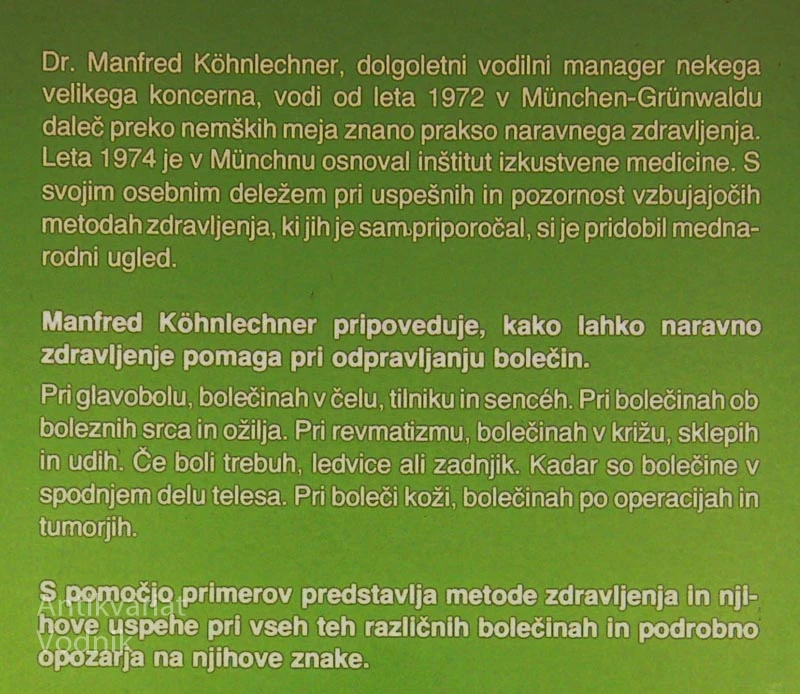 ŽIVLJENJE BREZ BOLEČIN, Manfred Köhnlechner