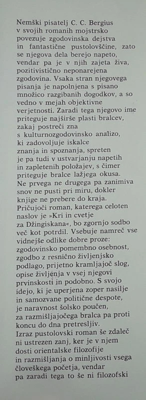 DŽINGISKAN, C. C. Bergius