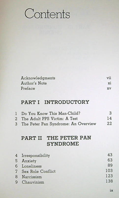 THE PETER PAN SYNDROME; MEN WHO HAVE NEVER GROWN UP, Dr. Dan Kiley