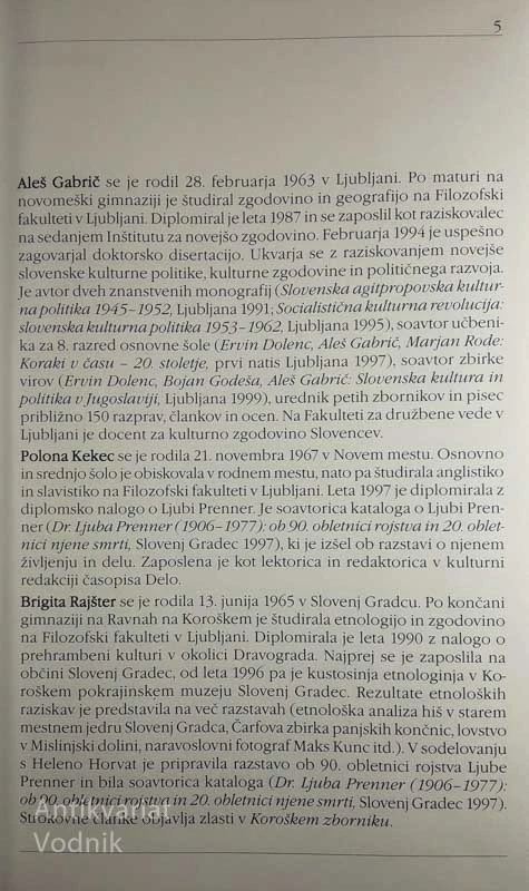 ODVETNICA IN PISATELJICA LJUBA PRENNER, A. Gabrič, P. Kekec & B. Rajšter