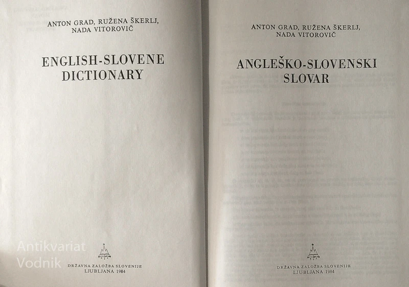 ANGLEŠKO – SLOVENSKI SLOVAR, več avtorjev