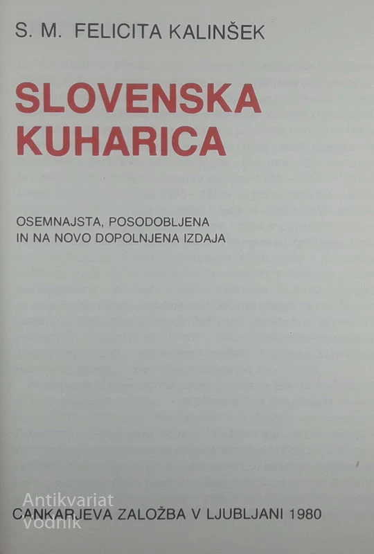 SLOVENSKA KUHARICA, Felicita Kalinšek
