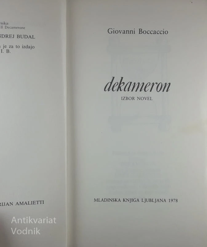DEKAMERON, Giovanni Boccacio