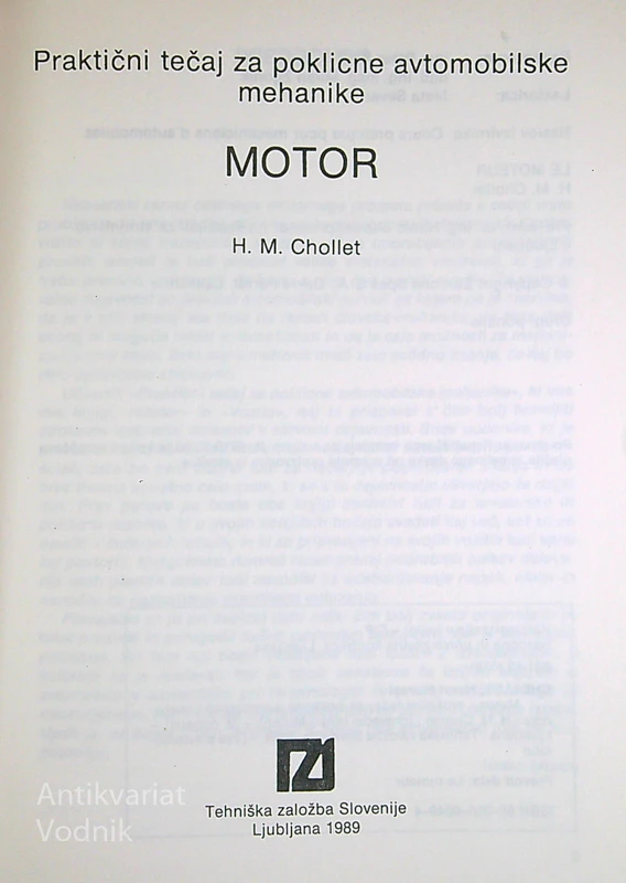 VSE O AVTOMOBILU; MOTOR, H. M. Chollet