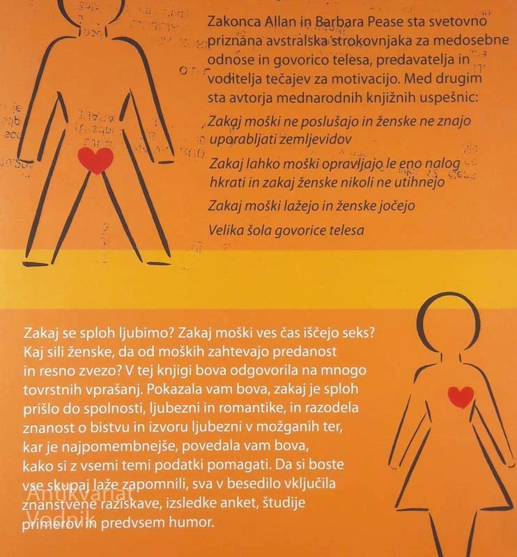 ZAKAJ MOŠKI HOČEJO SEKS IN ŽENSKE POTREBUJEJO LJUBEZEN, Allan in Barbara Pease