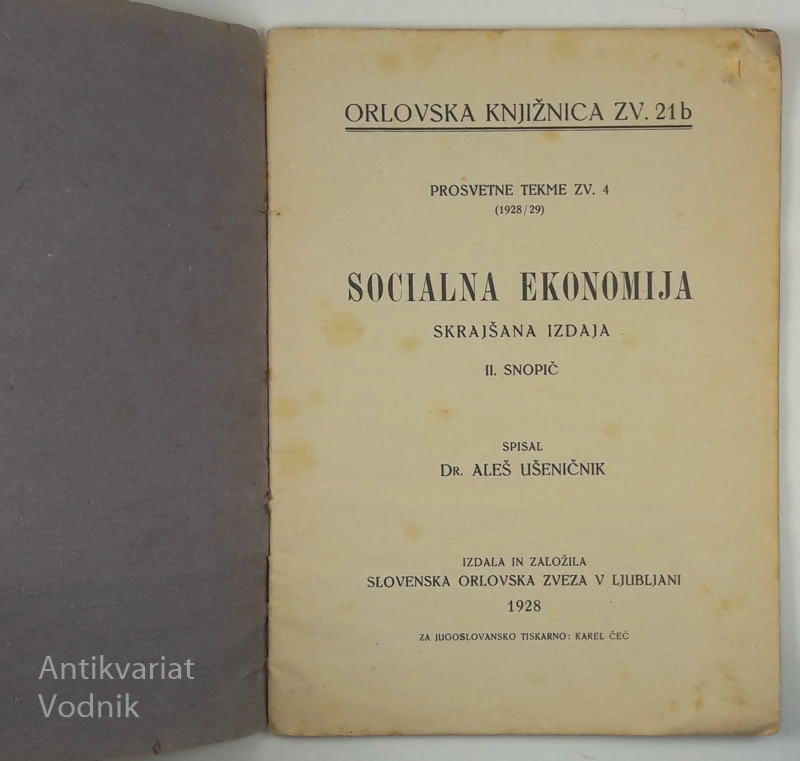 SOCIALNA EKONOMIJA, Dr. Aleš Ušeničnik
